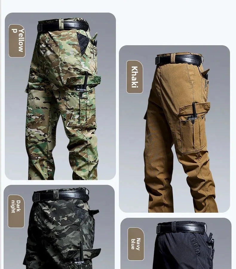 Pantalon de travail tactique résistant à l'eau pour hommes, poches multiples, Fans militaires d'extérieur, pantalons décontractés, Style américain printemps automne