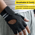 1 paire de gants de Fitness demi-doigt avec Support d'enveloppe de poignet pour hommes et femmes, équipement d'entraînement de Crossfit, équipement de musculation