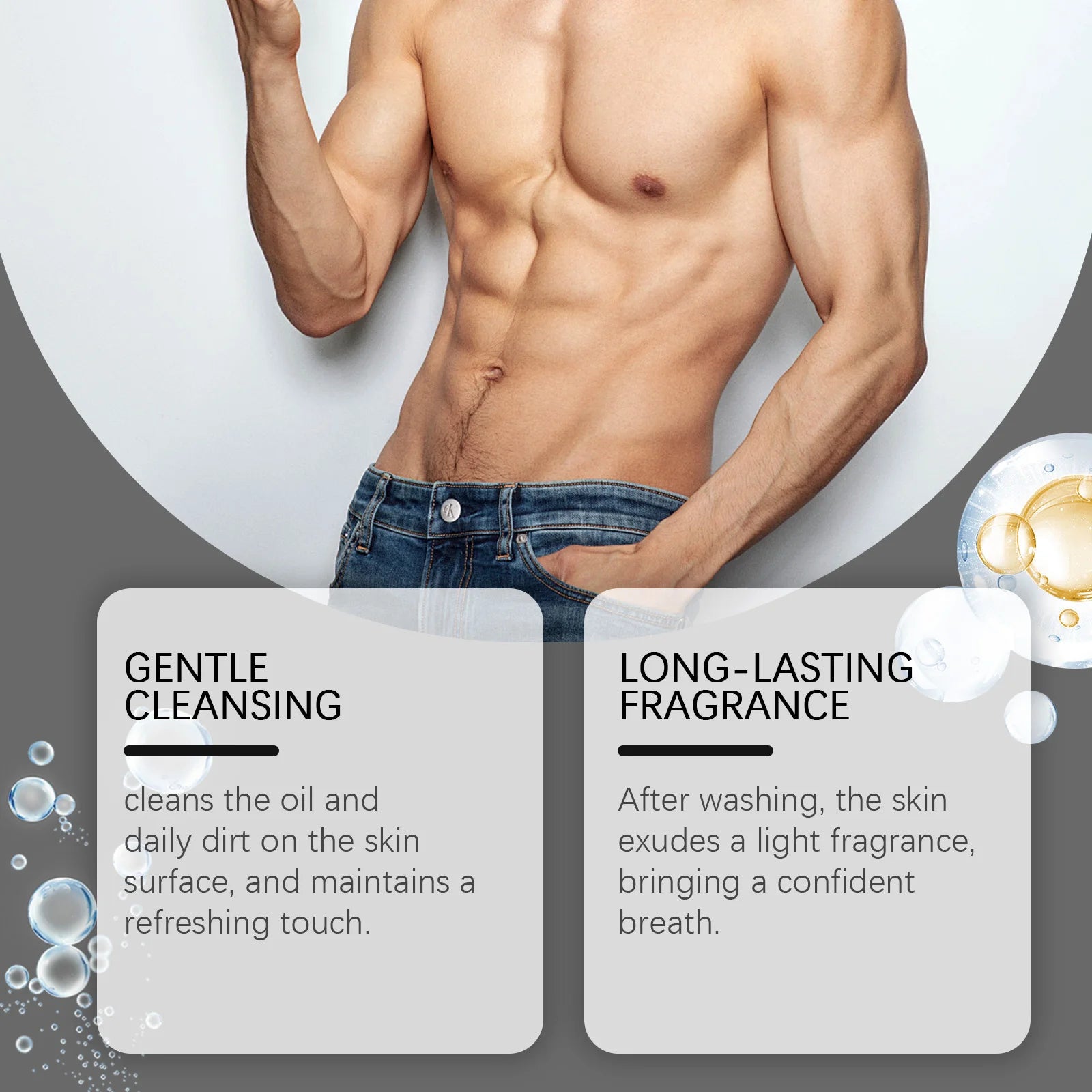 Gel douche nettoyant en profondeur pour hommes, Eucalyptus, noix de coco, parfum rafraîchissant, parfum longue durée, contrôle de l'huile, 100ml
