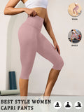 Pantalons capri taille haute pour femmes, super doux, non transparents, effet ventre plat, pour yoga, course à pied, entraînement, maison, leggings décontractés