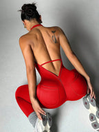 Leggings de Compression de Yoga dos nu sans manches, couleur unie, haute élasticité, sport aérien