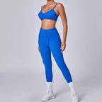 Ensemble de yoga pour femme, survêtement d'entraînement, legging athlétique imbibé, legging push-up de gym, soutien-gorge de fitness, vêtements de sport, vêtements actifs, nouveau