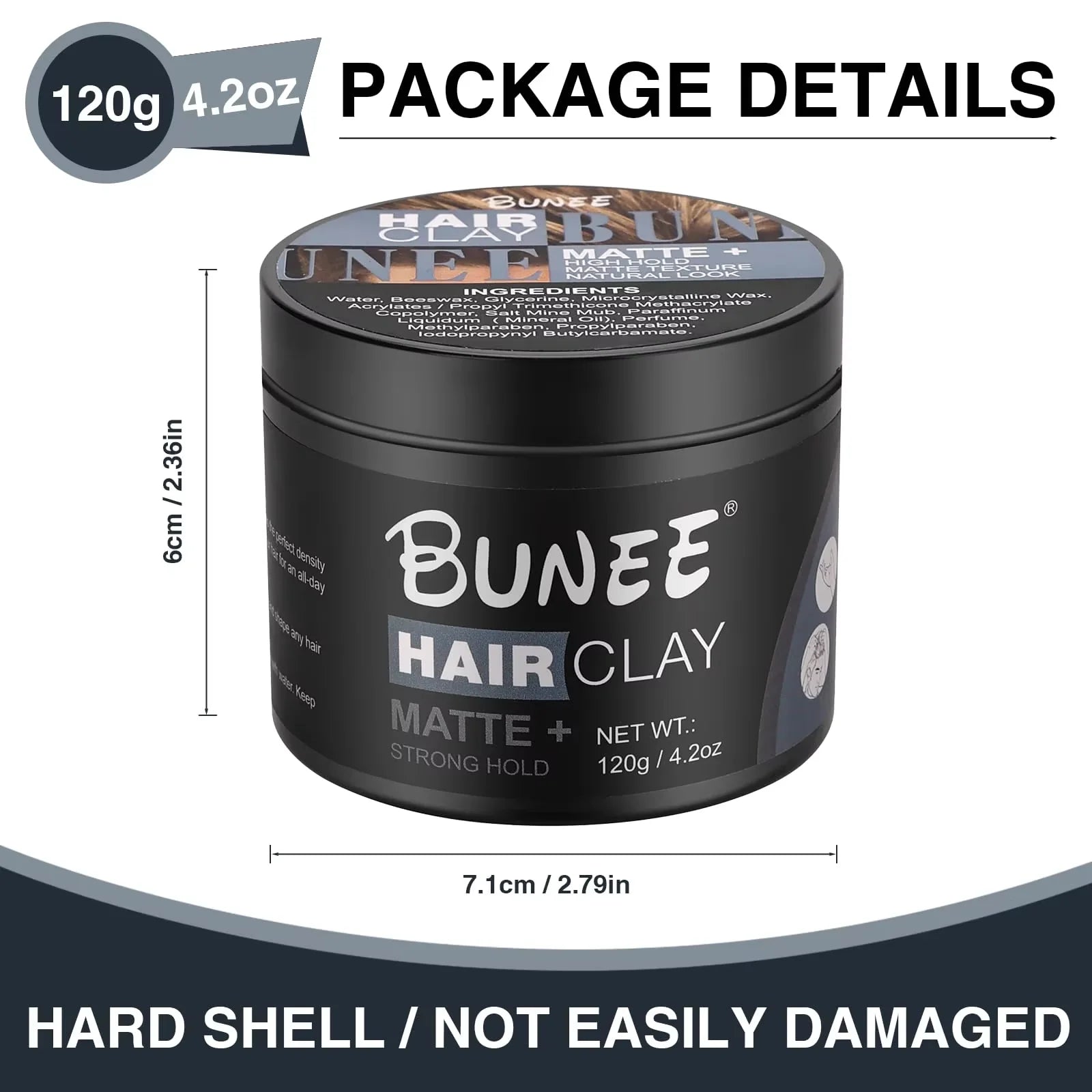 Pâte à cheveux finition mate pour hommes, à base d'eau, Texture mate, coiffeur, pommade en argile, idéale pour tous les cheveux masculins