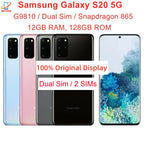Samsung-Smartphone Galaxy S20 5G, téléphone portable, SIM G9810, écran 6.2 pouces, Dean, 128 Go de RAM, 12 Go de ROM, processeur Snapdragon 865, NDavid, Octa Core, Android 2