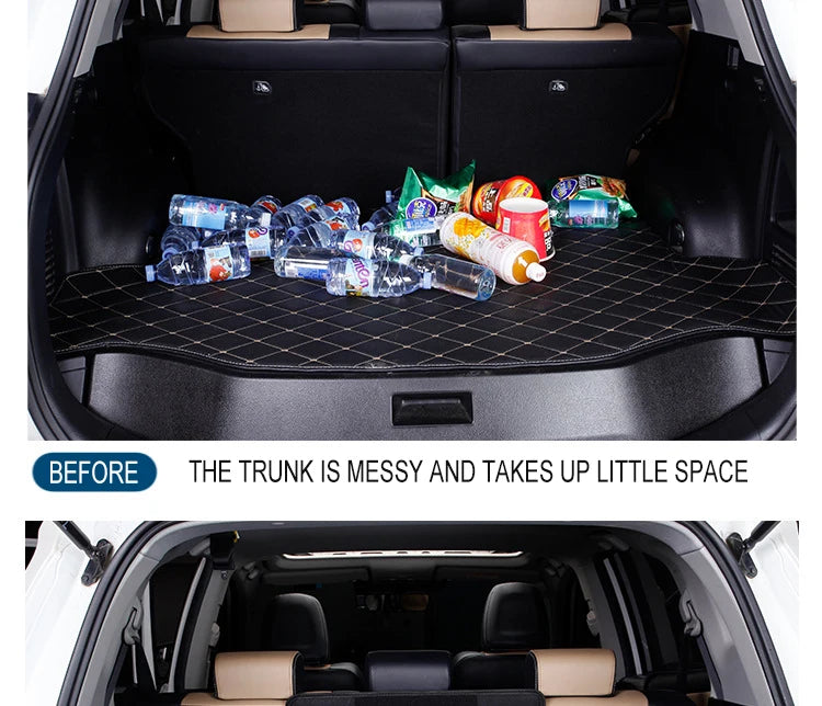 Boîte de rangement pour coffre de voiture, grande capacité, outils multi-usages automobiles, sac de rangement, rangement, rangement, cuir, pliable pour l'urgence