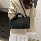 Sacs à main en cuir PU motif Crocodile pour femmes, sac carré vert, marque de mode, sacs à bandoulière, pochettes féminines