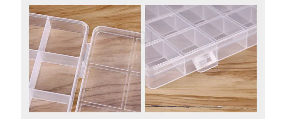 Boîte à bijoux rectangulaire en plastique à 28 grilles, compartiment de rangement, étui à bijoux, boucles d'oreilles, perles, présentoir artisanal, conteneur organisateur, nouveau