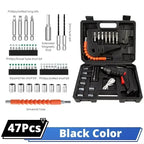 Tournevis électrique sans fil 47 en 1, ensemble 90 °   Lampe LED portable rechargeable et rotative pour la maison, le bureau et les réparations DIY
