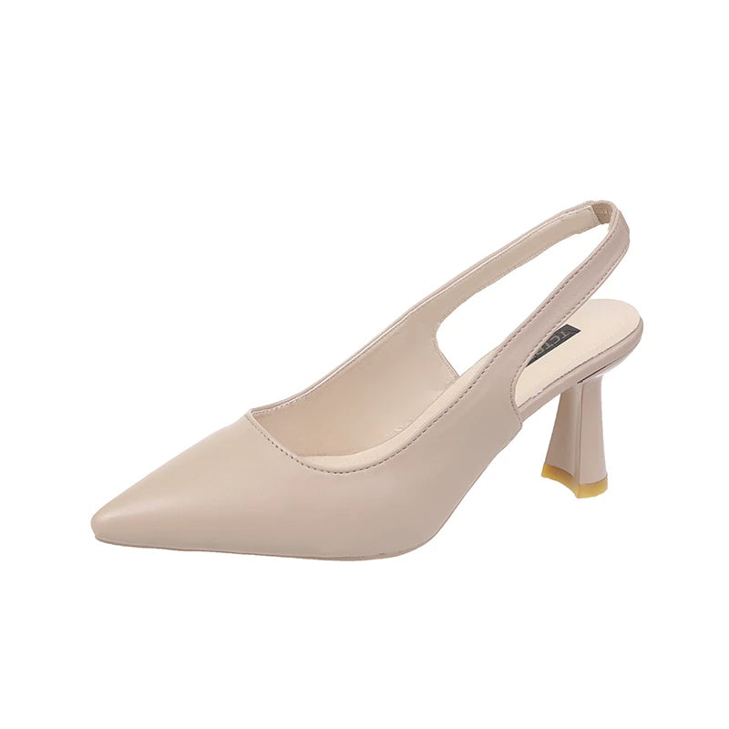 Mode d'été nouveau bout pointu talon aiguille bouche peu profonde respirant PU confortable et élégant chaussures pour femmes sandales Sexy