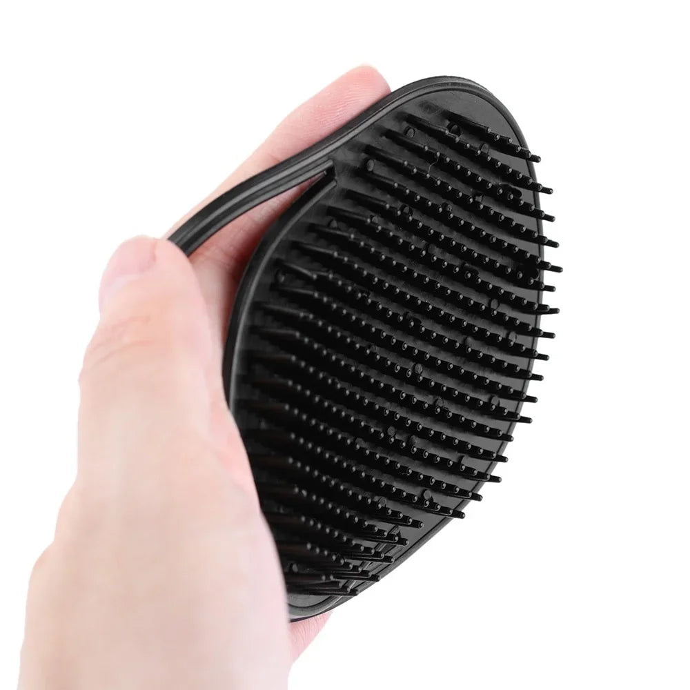 Peigne à shampoing de poche pour hommes, 1 pièce, barbe, moustache, paume, cuir chevelu, Massage, soins capillaires noirs, brosse Portable de voyage, outils de coiffure