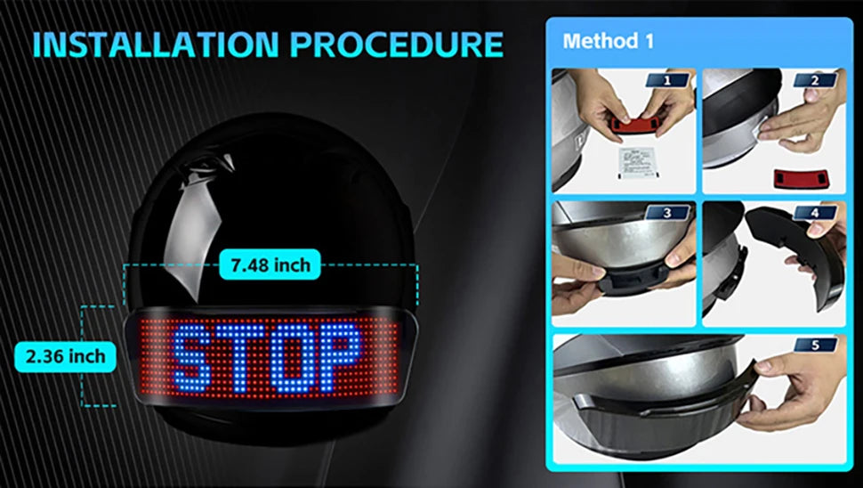 Affichage de casque LED, feu arrière de casque de Moto, voyant d'avertissement, accessoires de Moto
