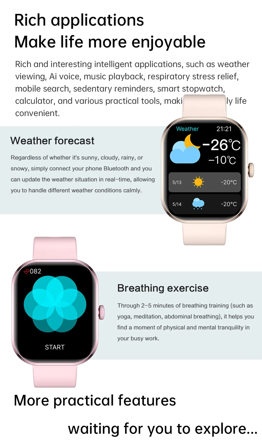 Nouvelles Montres Connectées 2026 pour Femmes, Écran Tactile Complet, Appel Bluetooth, Étanche, Suivi Sportif et de Fitness, Montres Intelligentes pour Hommes et Femmes