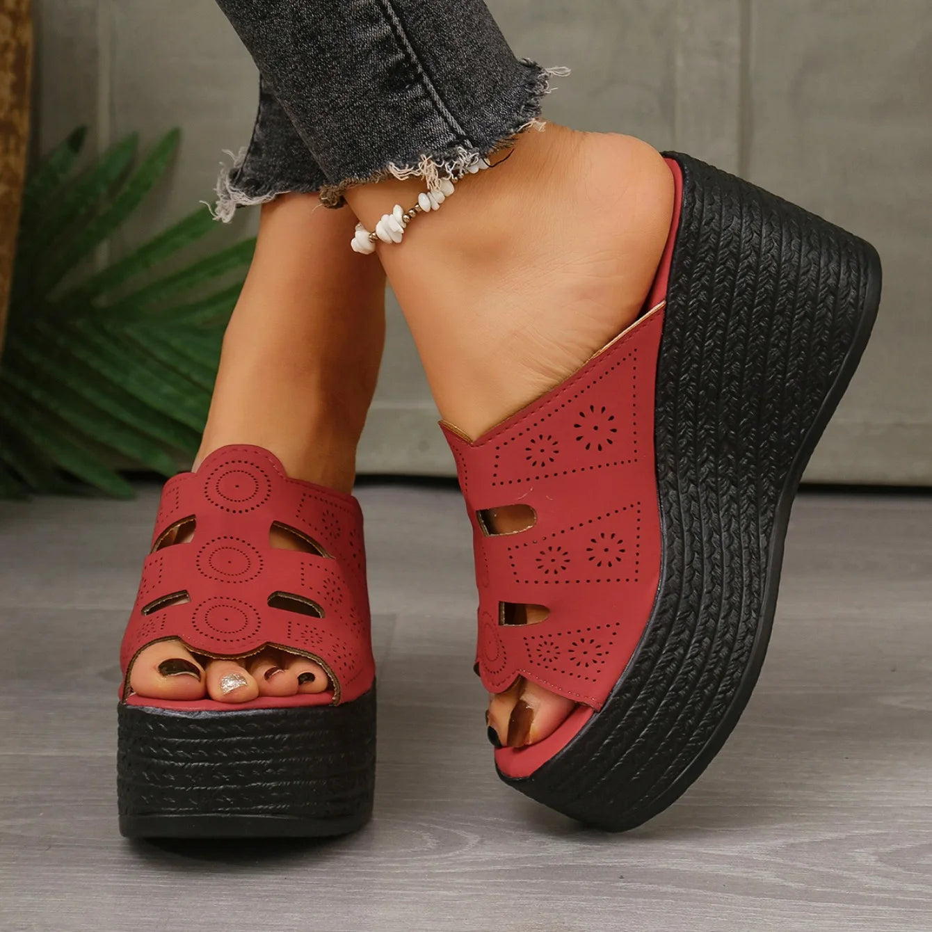 Été décontracté femme sandales en plein air plate-forme antidérapante sandales à talons compensés femmes anti-dérapant confortable chaussures De créateur Zapatos De Mujer