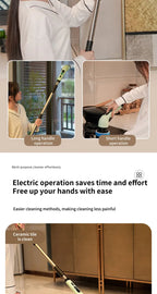 Épurateur électrique 9 en 1, brosse de nettoyage sans fil, douche, poignée d'extension réglable, étanche pour baignoire, carrelage et sol