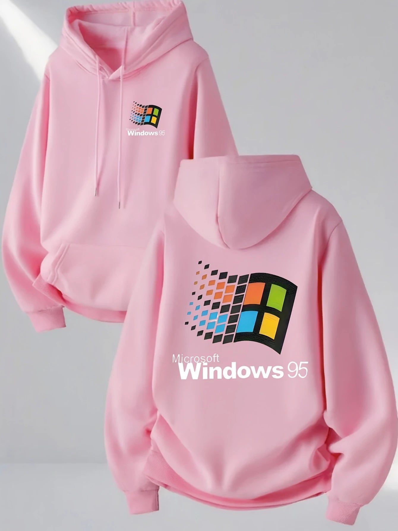 Windows 95 graphique Vintage pour les passionnés de technologie tenue de rue décontractée imprimé matériau doux pull à capuche motif haut unisexe