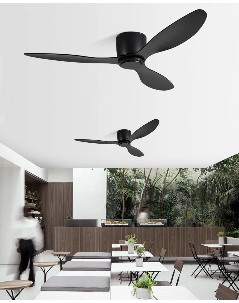 FUMANJIA Ventilateur de plafond CC ultra fin avec télécommande – Silencieux à 6 vitesses, 3 pales ABS, idéal pour les plafonds bas et les espaces minimisés (sans lumière)