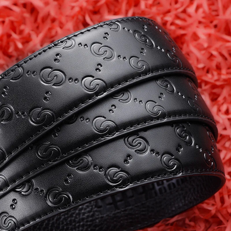 Ceinture pour hommes d'affaires de mode véritable marque de luxe ceinture à boucle en métal ceinture souple en cuir PU de haute qualité avec pantalon Cargo jean