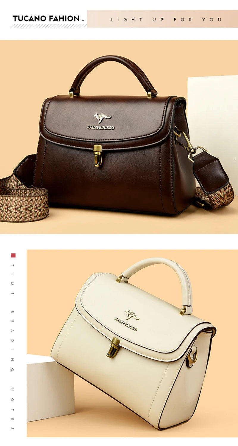 Sacs à bandoulière en cuir pour femmes, sacs à main de luxe pour dames, sac messager féminin, haute qualité, 2026