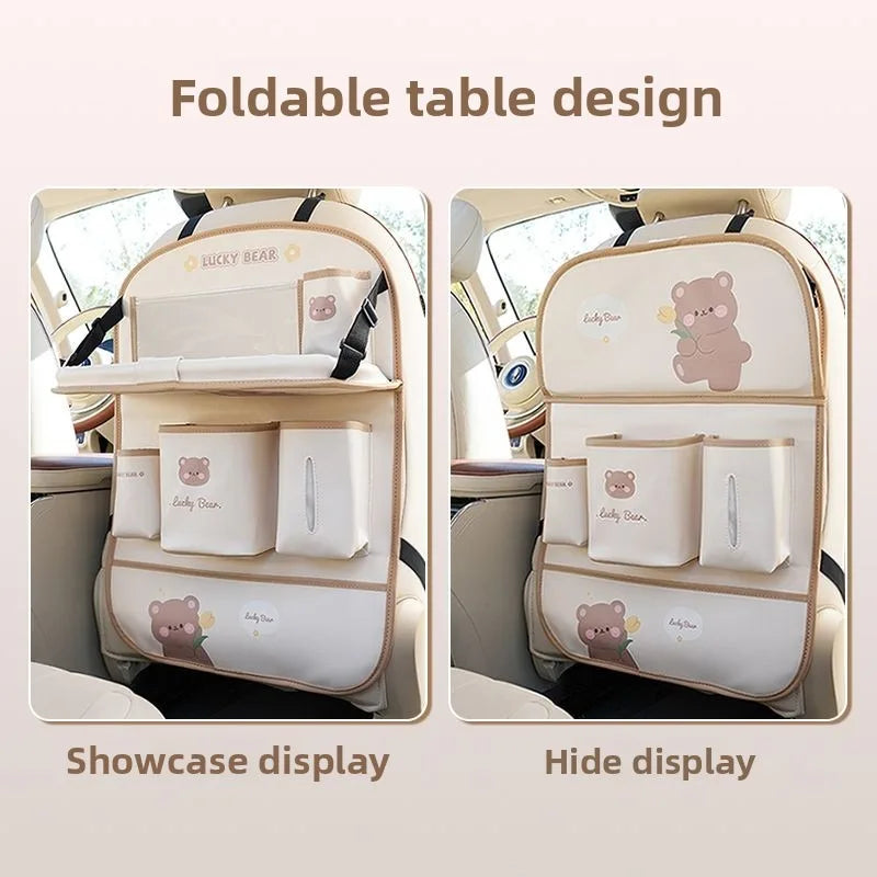 Organisateur de siège arrière de voiture - Sac de rangement suspendu, plateau de table pour siège arrière, planche de bureau montée sur véhicule
