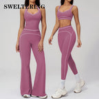 Ensemble de yoga 2 pièces pour femme, tenue de sport, vêtements de gym, ensemble soutien-gorge de sport et pantalon de course, vêtements de yoga et de sport pour femme