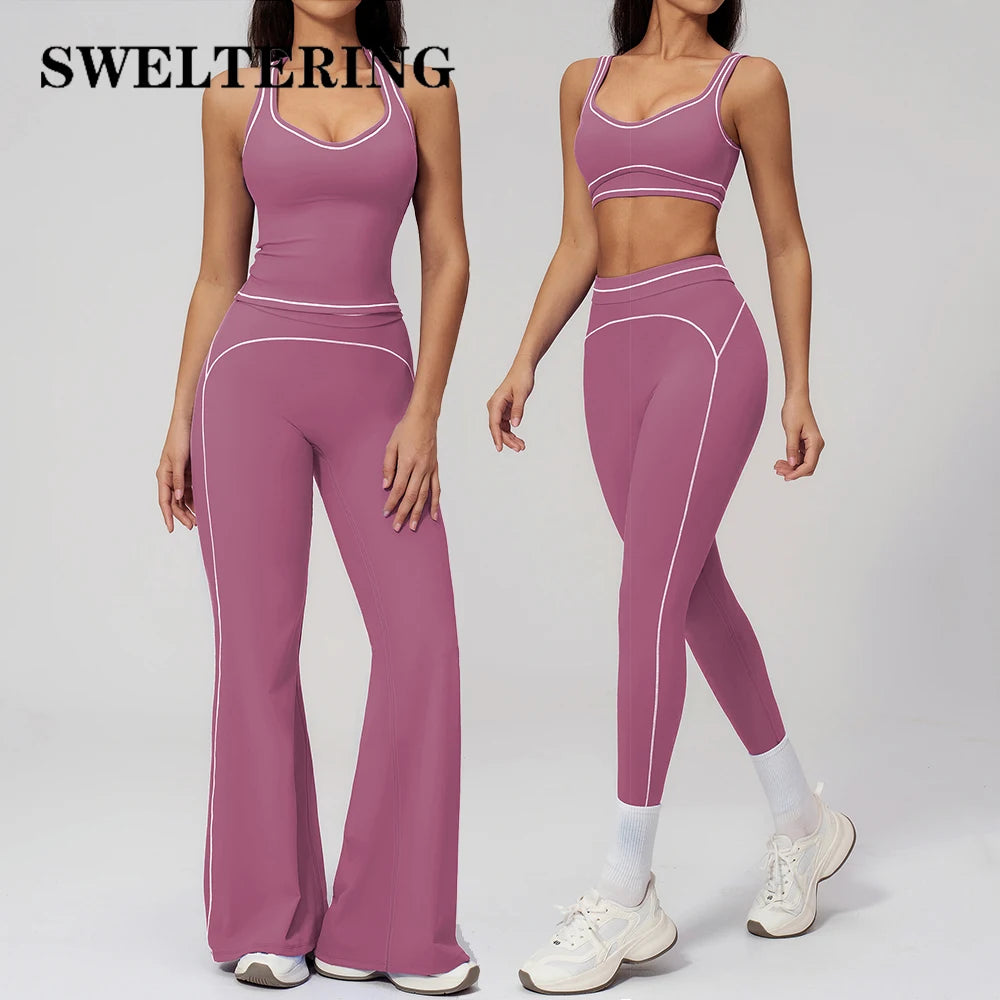 Ensemble de yoga 2 pièces pour femme, tenue de sport, vêtements de gym, ensemble soutien-gorge de sport et pantalon de course, vêtements de yoga et de sport pour femme