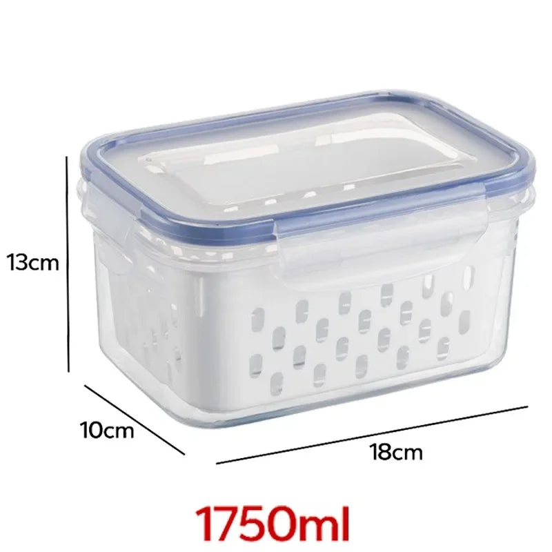 Grand panier de vidange de légumes, boîte spéciale de conservation des fruits, pour ustensiles indispensables, de qualité alimentaire, de cuisine, conteneur de stockage à double couche