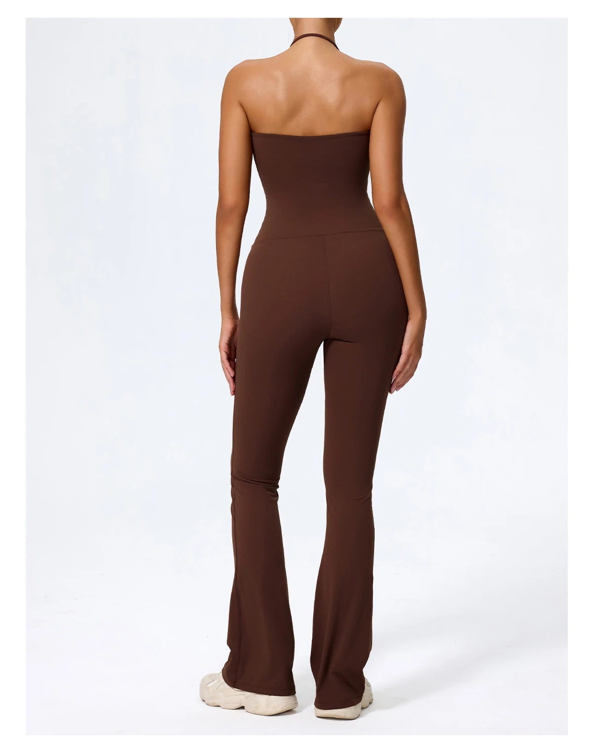 Nouvelle combinaison de yoga sans manches pour femme, salopette évasée de sport à dos nu pour la gym, tenue de sport pour femme