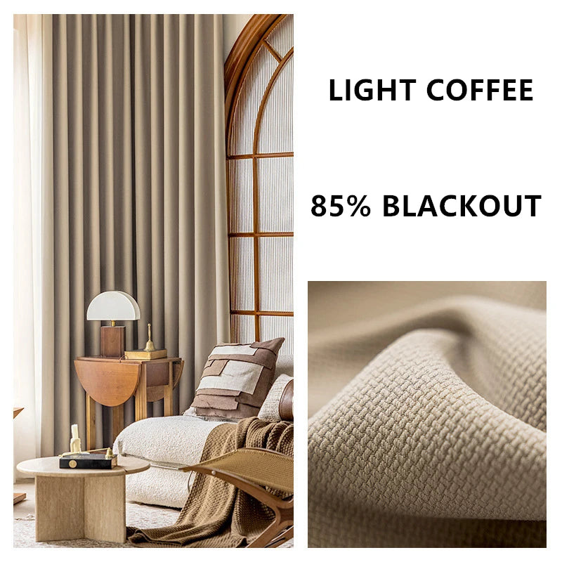 Rideaux de salon et de chambre à coucher sur mesure, épais, couleur unie, jacquard double face, occultants à 80%-90%, hauteur 310 cm