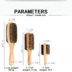 Brosses à cheveux en poils de sanglier pour hommes, brosse ondulée en bois naturel, brosse à barbe masculine, brosse à cheveux polyvalente pour touristes, brosse à barbe double face, S, M, L, 1PC