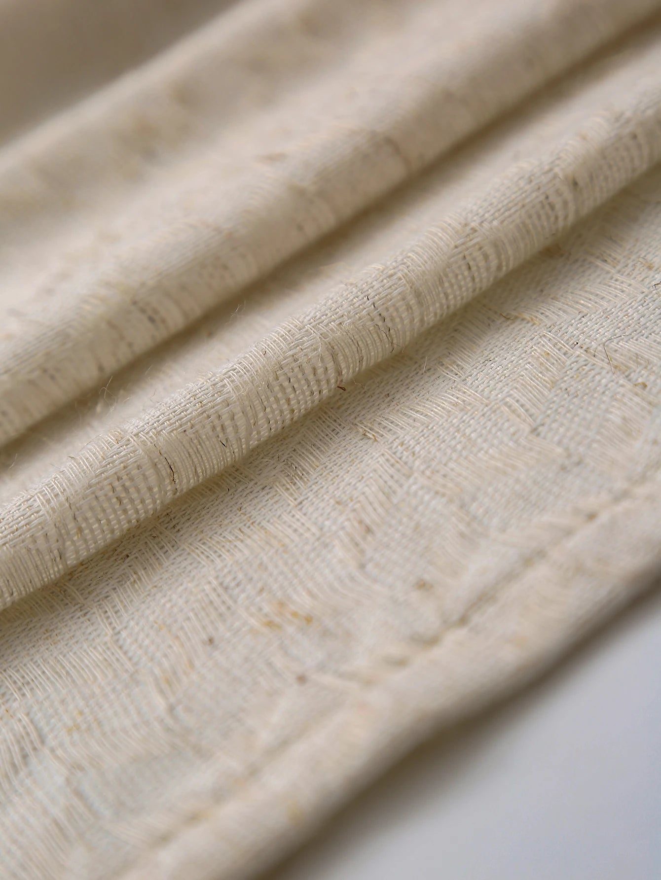 Rideaux en lin naturel de 84 pouces de longueur, pour salon, 1 panneau, semi-transparent, neutre, pays rustique
