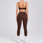 Ensemble de yoga pour femme, survêtement d'entraînement, legging athlétique imbibé, legging push-up de gym, soutien-gorge de fitness, vêtements de sport, vêtements actifs, nouveau