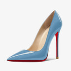 Nouveaux talons hauts noirs pointus de 12cm pour femmes, talons fins avec tempérament sexy, bouche peu profonde, chaussures simples à semelle rouge 34-46