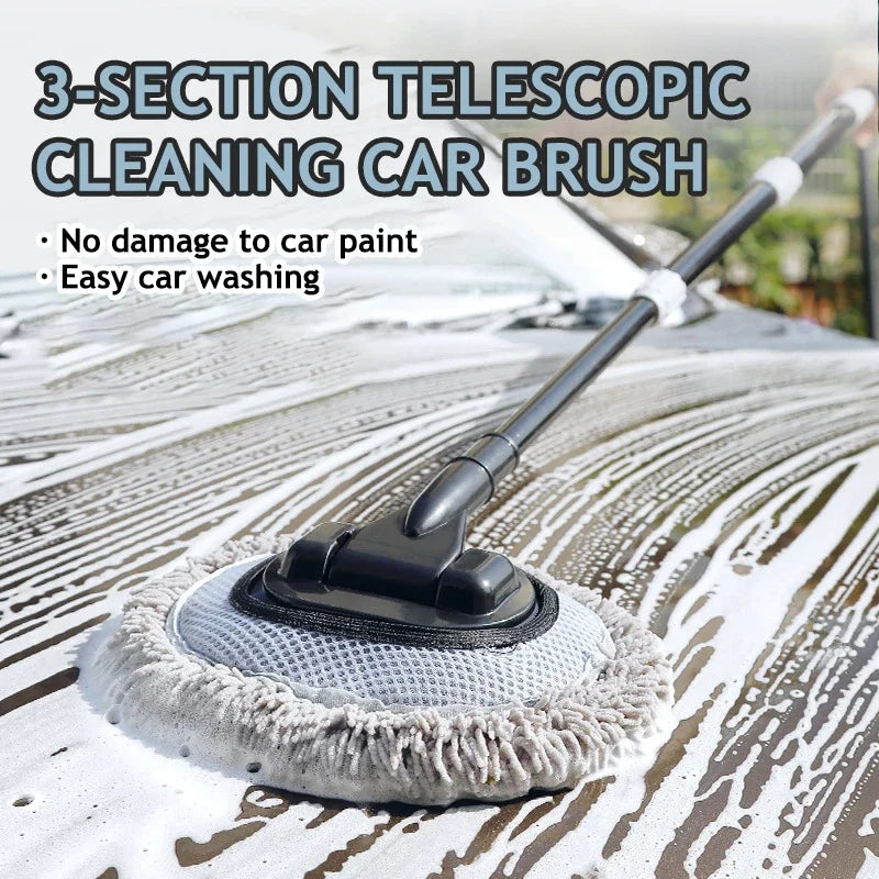 EAFC – brosse de nettoyage de voiture, Super absorbante, pour lavage de voiture, télescopique réglable, manche Long, vadrouille propre, Kit de lavage automobile