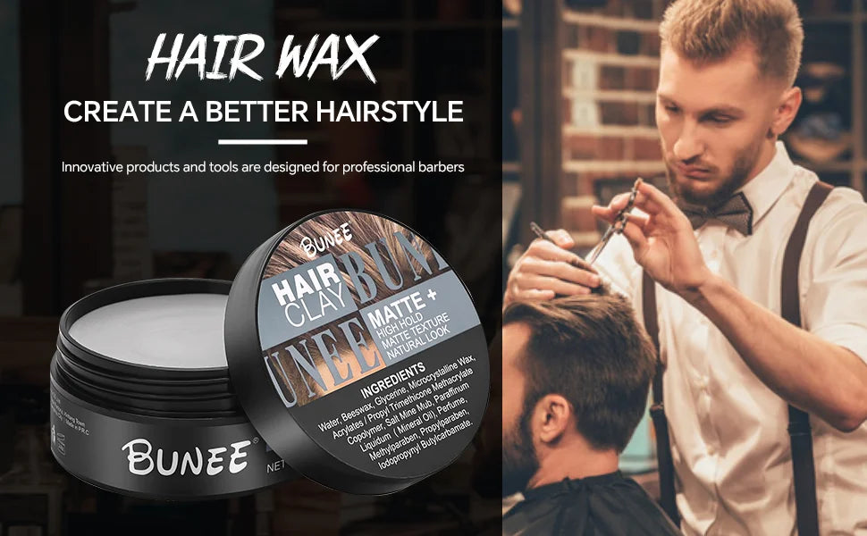 Pâte à cheveux finition mate pour hommes, à base d'eau, Texture mate, coiffeur, pommade en argile, idéale pour tous les cheveux masculins