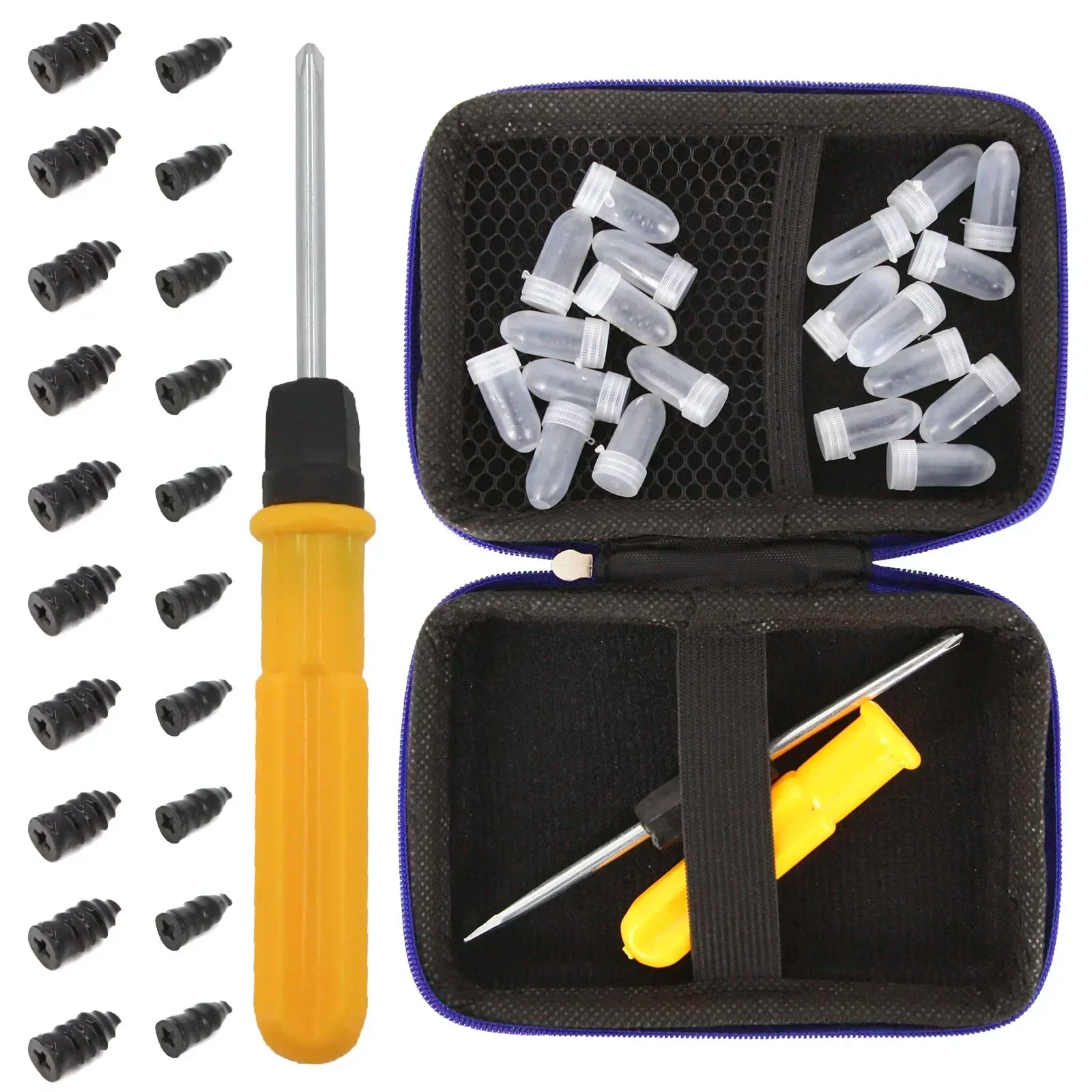Clous de Réparation Pneus Tubeless – Kit 21 pcs Bouchons Caoutchouc Anti-Crevaison