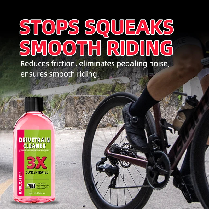 Nettoyant pour transmission de vélo 100 ml, liquide de nettoyage et d'entretien de chaîne de vélo, dégraissant en spray, nettoyant pour chaîne de vélo, dégraissant pour vélo