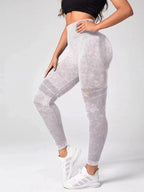 Leggings évidés pour femmes, collants minces sans couture, pantalons de fitness conviviale rés, taille haute, levage des hanches, pantalons de yoga extensibles, lavage à l'eau