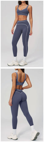 Ensemble de yoga 2 pièces pour femme, tenue de sport, vêtements de gym, ensemble soutien-gorge de sport et pantalon de course, vêtements de yoga et de sport pour femme