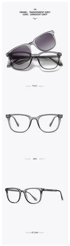 KANSEPT carré hommes lunettes de soleil femmes Lunettes de lecture magnétique Clip-on Lunettes femmes monture de Lunettes Lunettes myopie lentilles