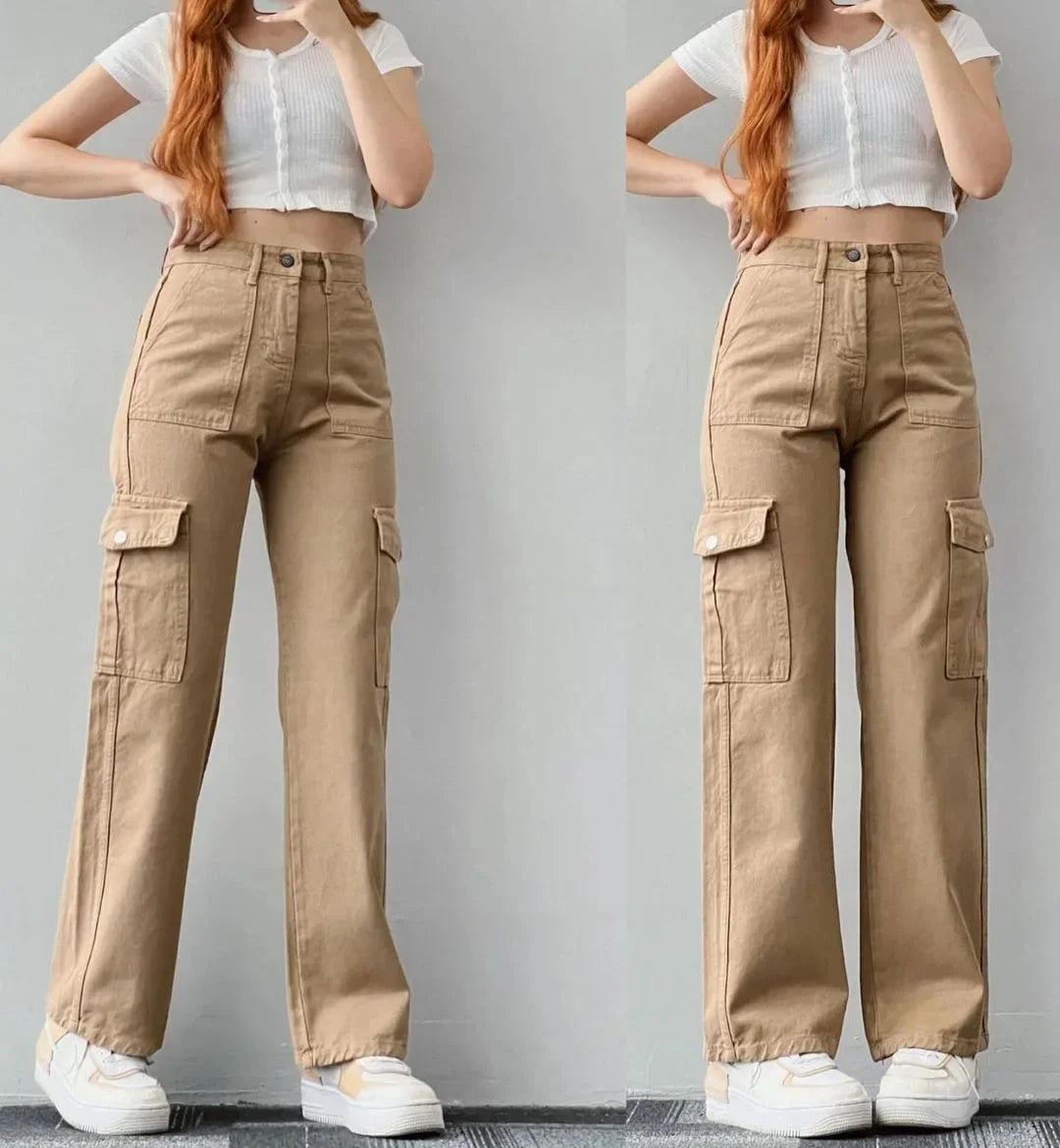 Pantalon à jambes larges pour femmes, fermeture éclair, coupe cintrée, plat, haut, poches, taille moyenne, longueur cheville, couleur unie, automne 2026