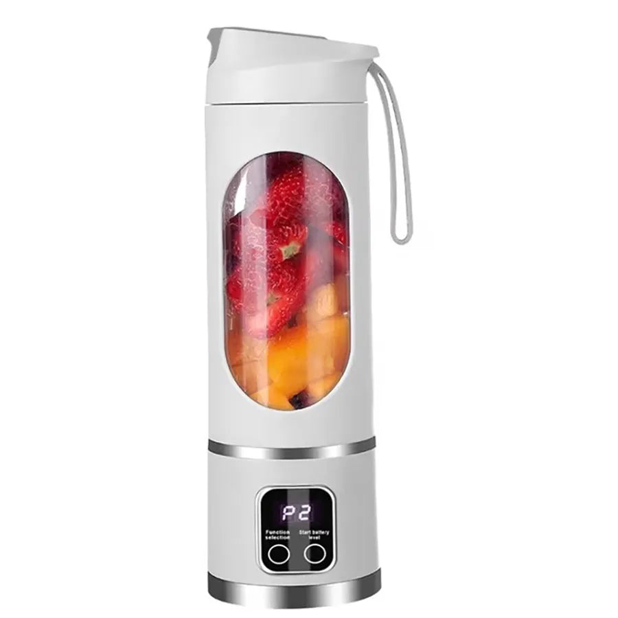 Mini mixeur et presse-agrumes portable rechargeable par USB avec écran numérique et système à 12 lames - Convient pour les voyages, 3 modes, fonctionnement USB