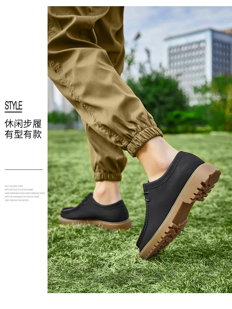 Chaussures de marche en cuir de vache pour hommes, mocassins décontractés à semelle Durable, à la mode, nouvelle collection printemps-automne 2026