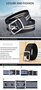 Ceinture en toile à broches pour hommes et femmes, ceinture décontractée, pantalon cargo, jeans, extérieur, escalade, sport, entraînement, environnement, mode