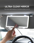Rétroviseurs intérieurs de voiture, plaque pare-soleil, miroir de maquillage LED HD pour filles et femmes, lumière de remplissage aste, miroir de courtoisie fin universel