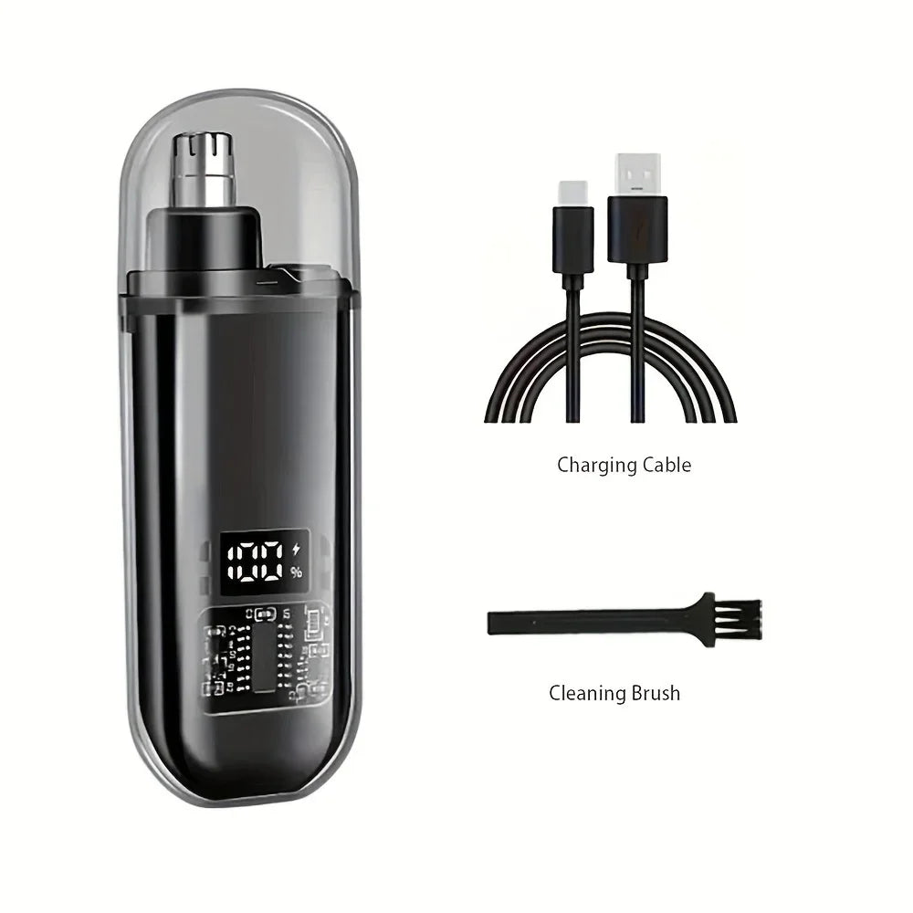 Tondeuse à cheveux pour nez et oreilles pour hommes, rechargeable par USB C, portable, charge rapide, kit de toilettage compact