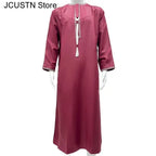 Hommes musulmans à manches longues Robe pull Aman Abaya Jubba Thobe pour hommes saoudien arabe caftan Islam vêtements Rayer Robe Afghan mâle