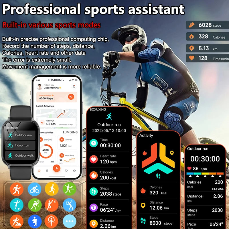 Nouvelle montre connectée 2026 pour femmes, suivi sportif et de forme physique, étanche IP68, fréquence cardiaque 24h intégrée, appels Bluetooth, montre connectée tendance pour femmes