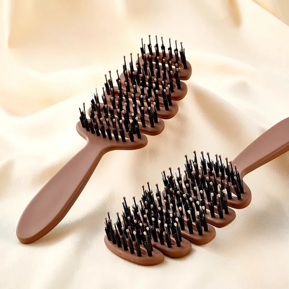 Brosse à cheveux en poils de sanglier, peigne antistatique, peigne de Massage de coiffure, brosse à cheveux bouclée, outils de coiffure pour Salon de coiffure, outils de maquillage