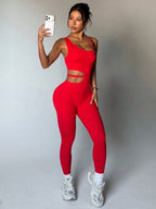 Beau design au dos, leggings de yoga sexy une pièce, adaptés aux combinaisons de sport respirantes et à séchage rapide pour femmes.