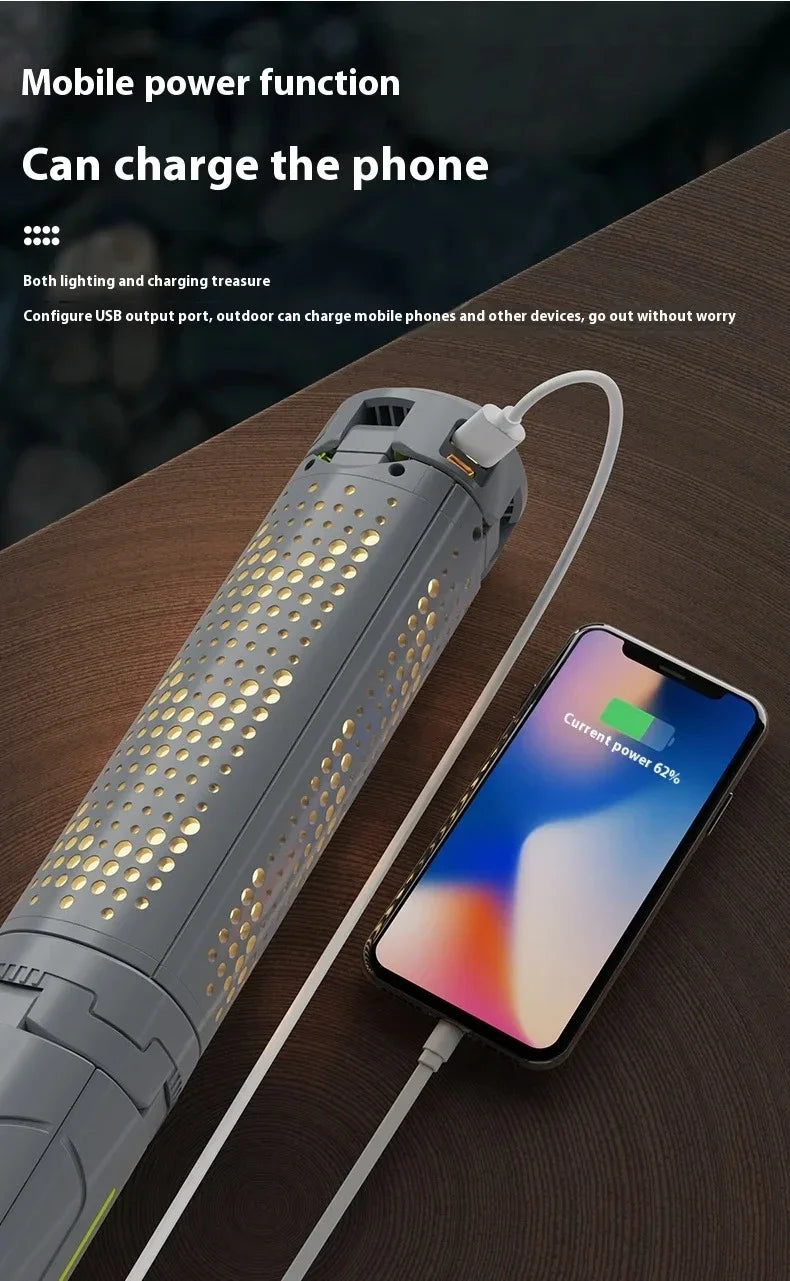 Lanterne de Camping télescopique 8000mAh, lampes de poche étanches rechargeables, lampe de Camping à intensité variable, lumière d'urgence pour Camping et randonnée
